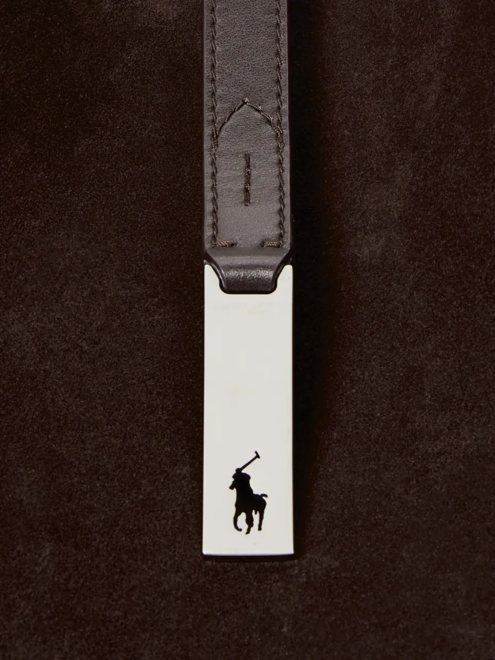Polo Ralph Lauren Grote Polo ID suède schoudertas Bruin