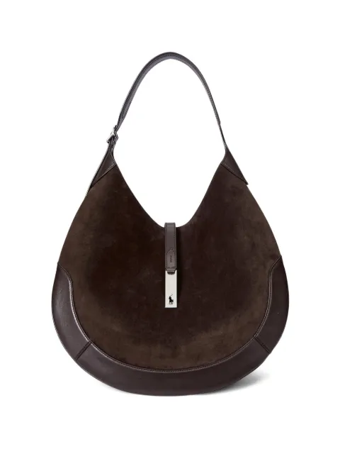 Polo Ralph Lauren large Polo ID suede shoulder bag