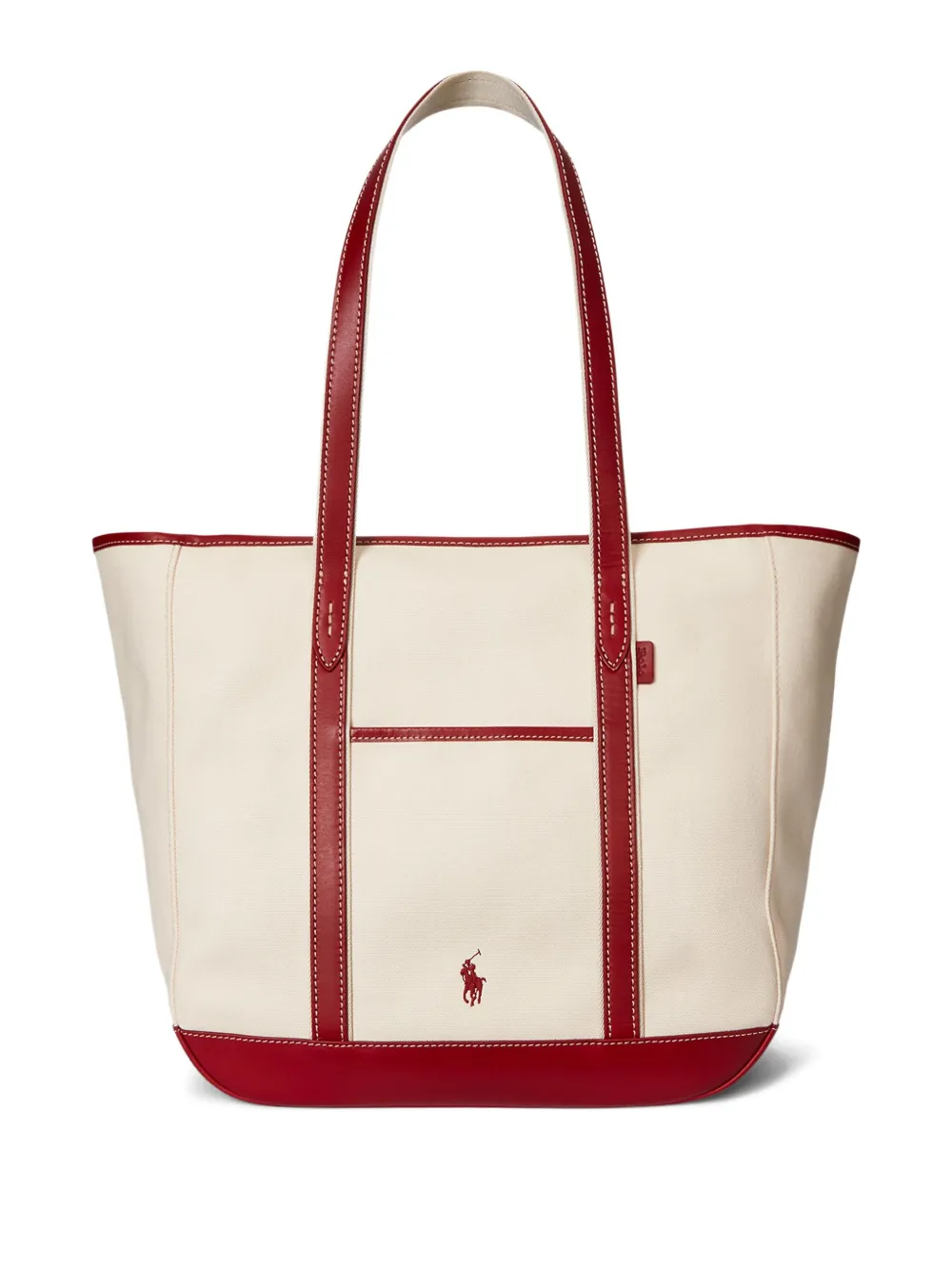Polo Ralph Lauren Canvas shopper met leren afwerking Beige