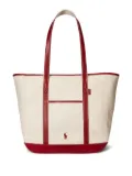 Polo Ralph Lauren medium leather-trimmed canvas tote bag - Neutrals