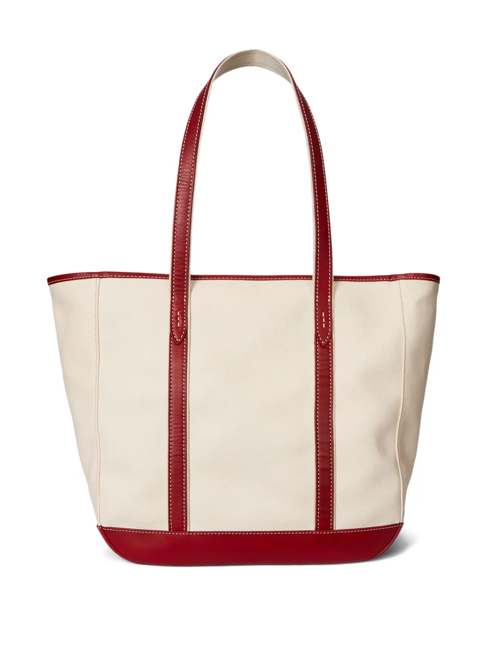 Polo Ralph Lauren Canvas shopper met leren afwerking Beige