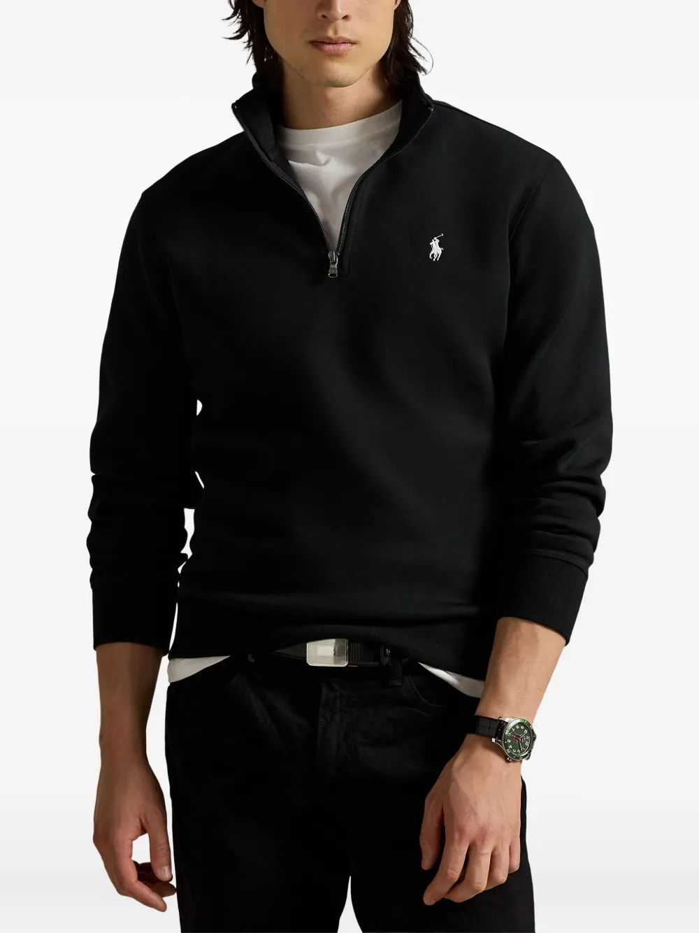 Polo Ralph Lauren Sweater met halve rits Zwart
