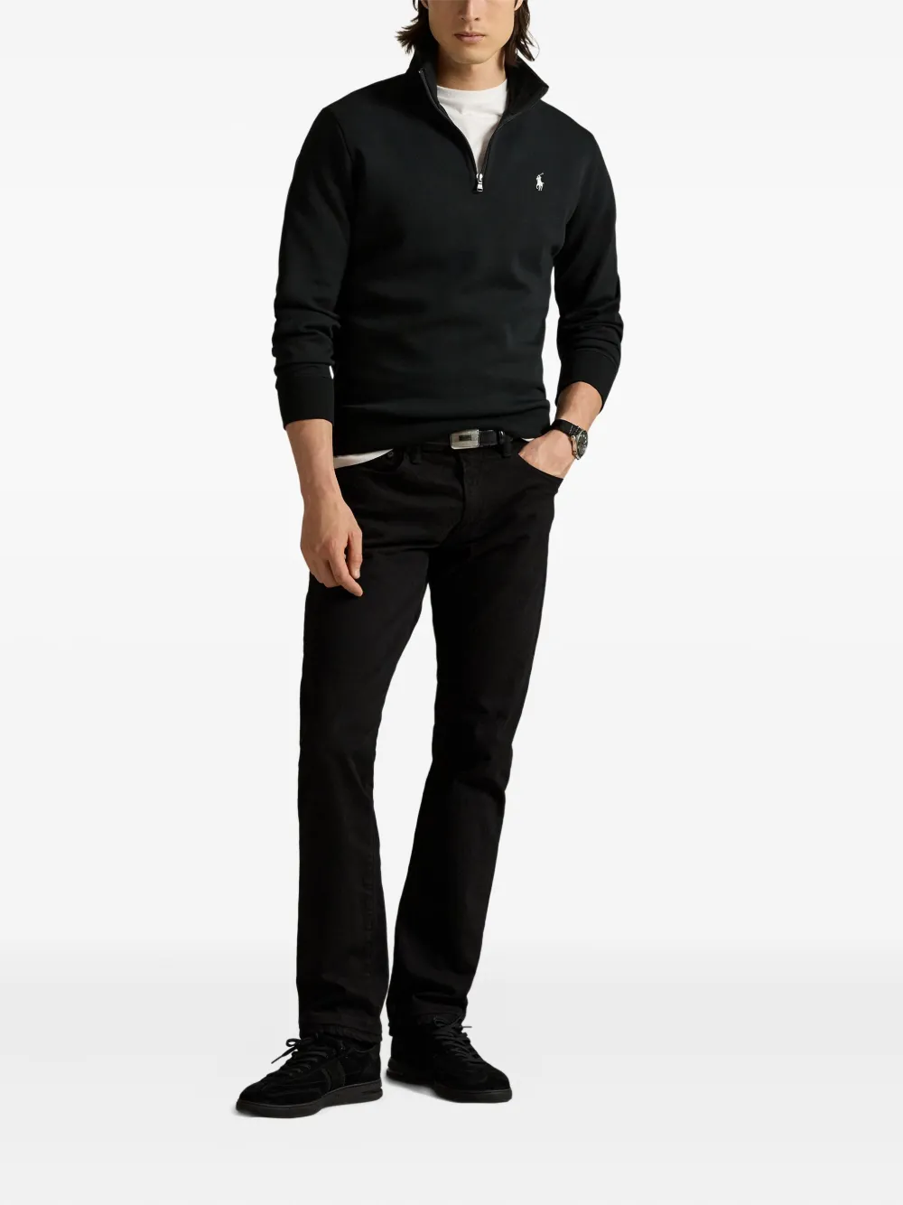 Polo Ralph Lauren Sweater met halve rits Zwart