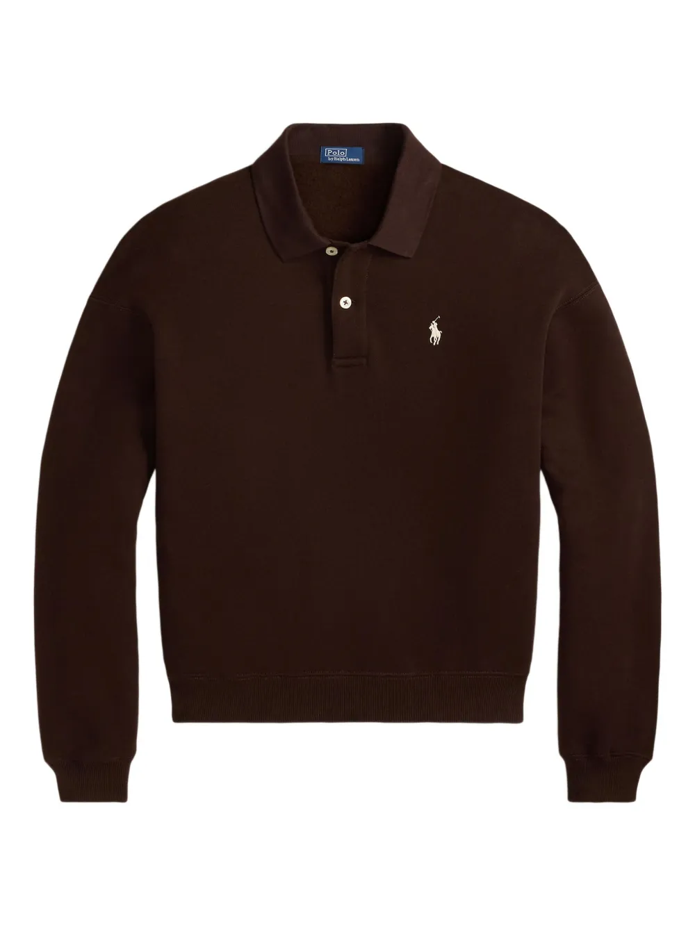 Polo Ralph Lauren Fleece-sweatshirt Mit Polokragen In Brown
