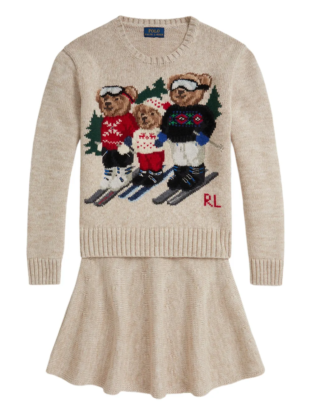 POLO RALPH LAUREN KIDS ベアディテール スカート セット - ニュートラル POLO RALPH LAUREN KIDS ベアディテール スカート セット - ニュートラル