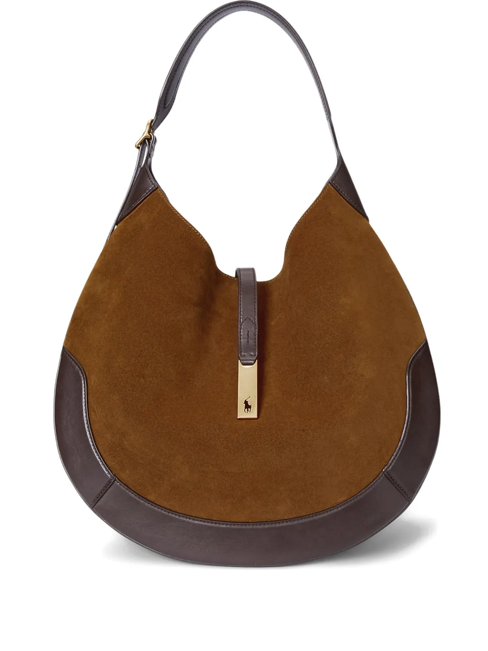 Polo Ralph Lauren Polo ID leather half-moon shoulder bag Bruin
