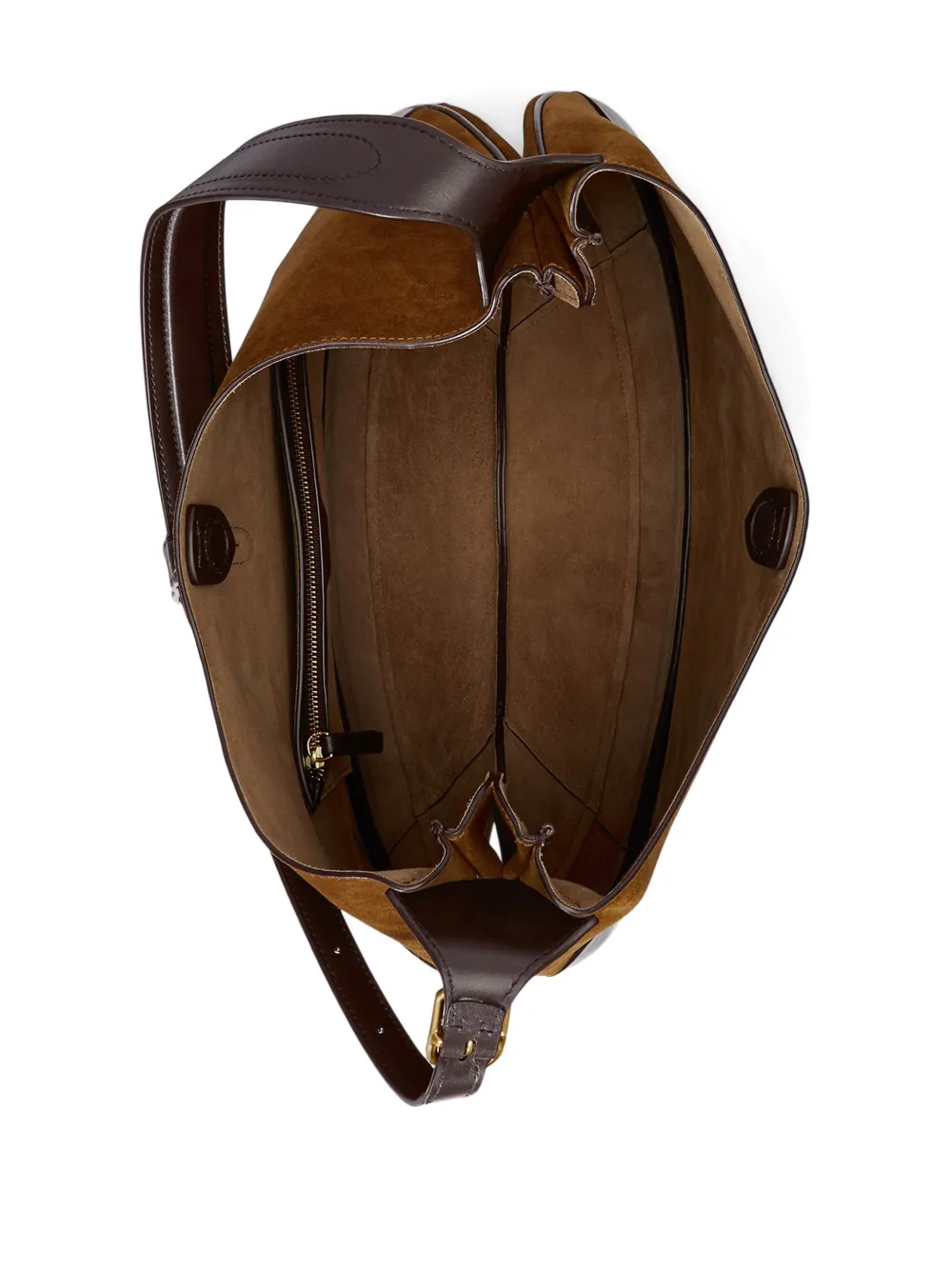 Polo Ralph Lauren Polo ID halvemaanvormige leren schoudertas Bruin