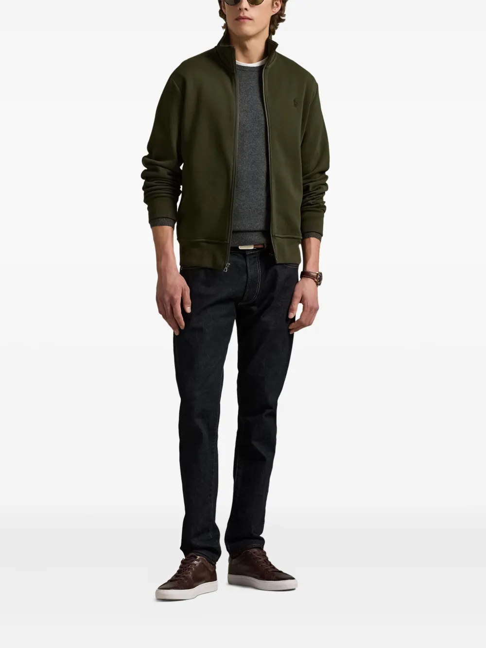 Polo Ralph Lauren Dubbelgebreide sweater met rits Groen