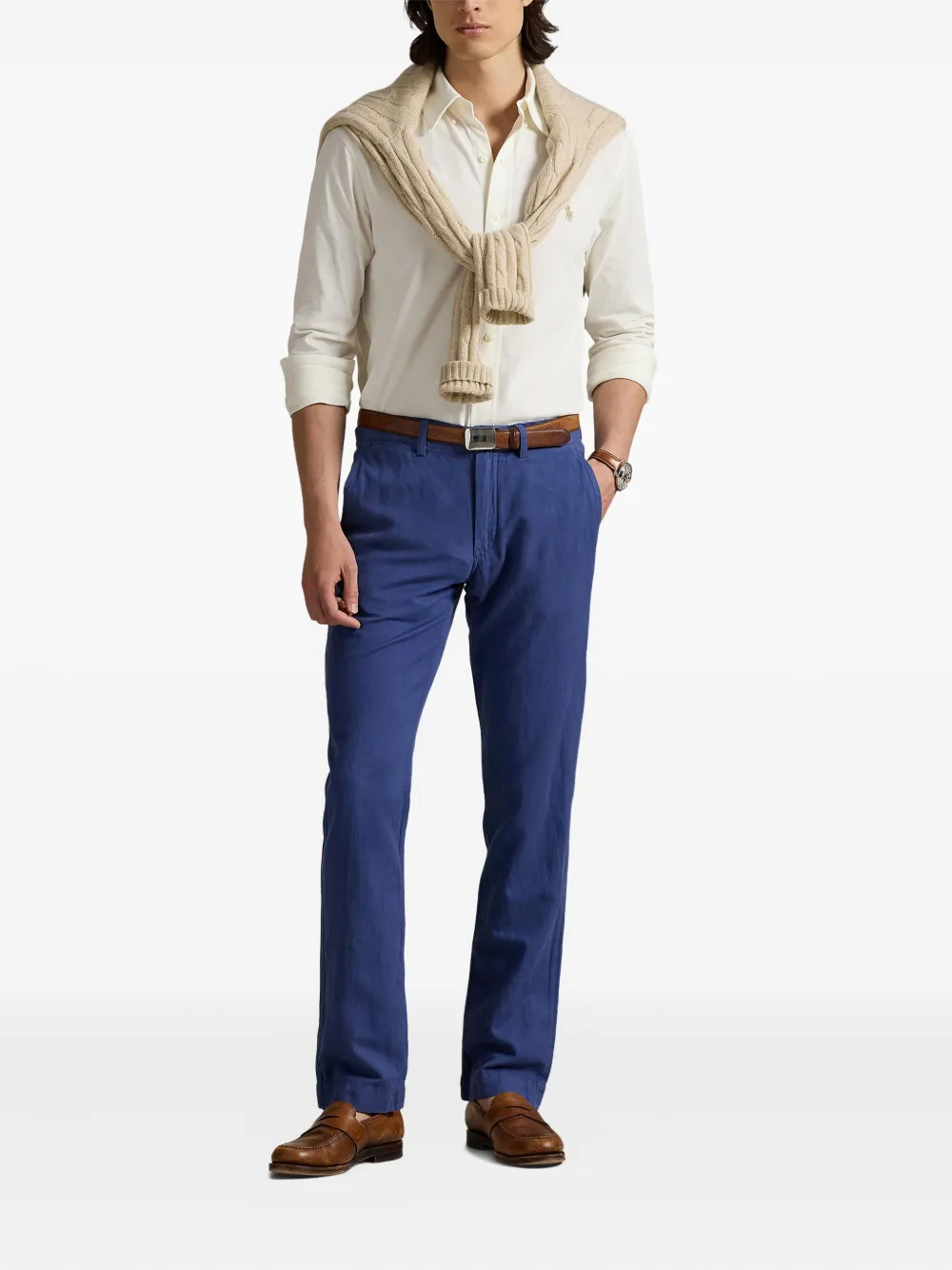 Polo Ralph Lauren Broek met platte voorkant Blauw