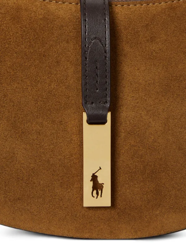 Polo Ralph Lauren Polo ID Crescent Suede Shoulder Bag Brown FARFETCH IN