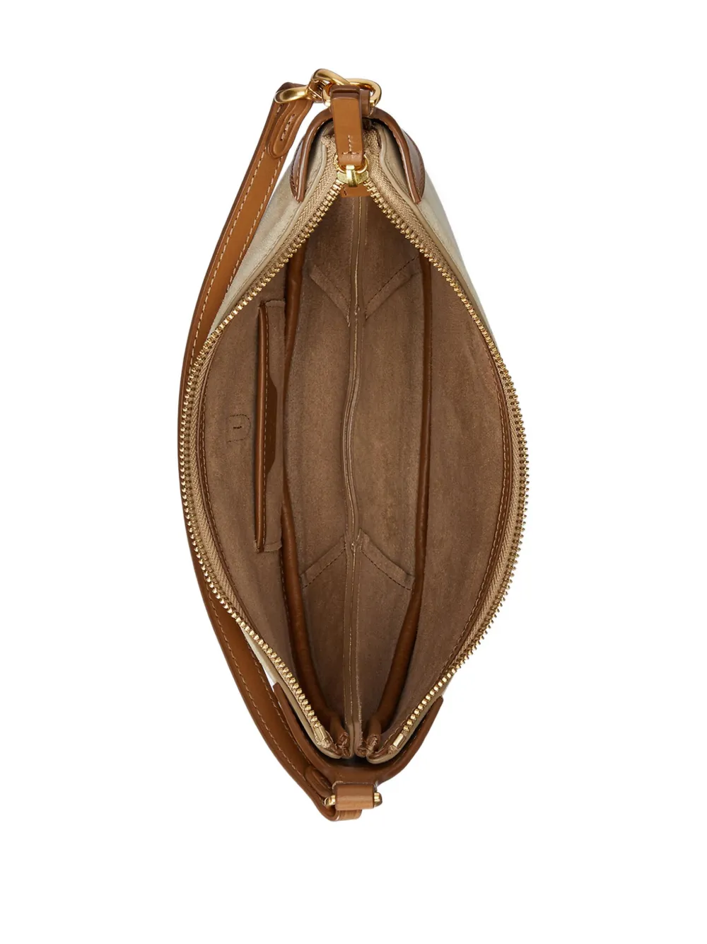 Polo Ralph Lauren Polo Id Crescent Suede Leather Shoulder Bag