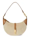 Polo Ralph Lauren Polo ID crescent suede leather shoulder bag - Neutrals