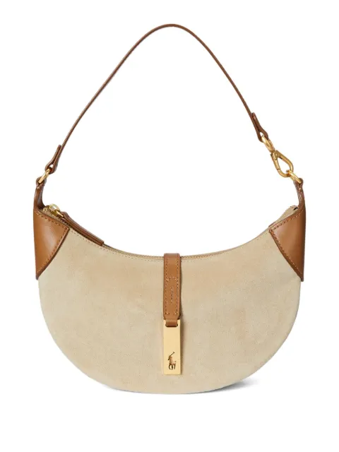 Polo Ralph Lauren Polo ID crescent suede leather shoulder bag