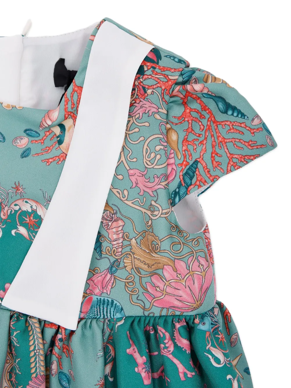 Versace Kids Jurk met Underwater Barocco-print Groen