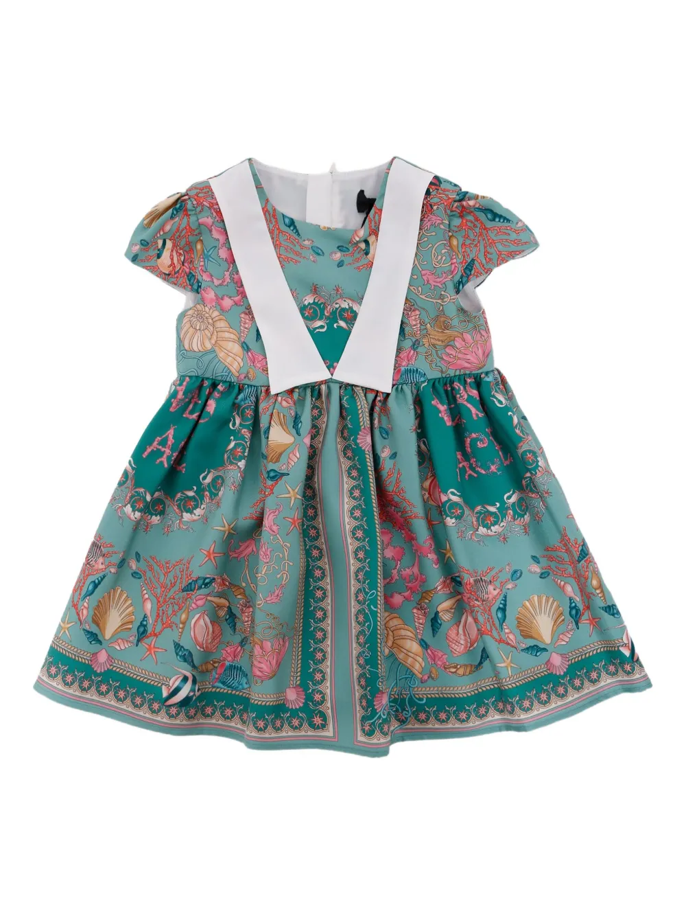 Versace Kids Jurk met Underwater Barocco-print Groen