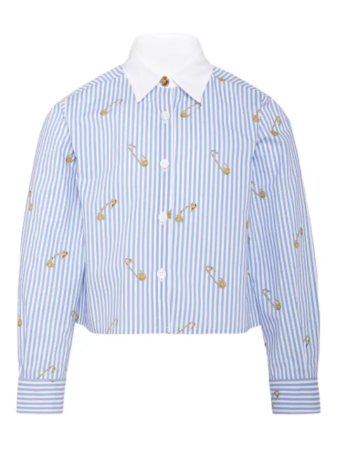 Versace Kids Medusa Safety Pin-print striped shirt