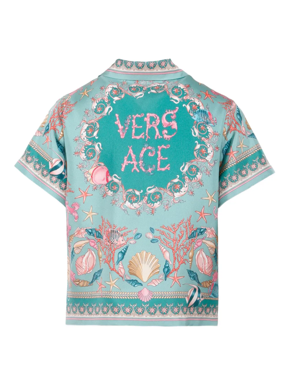 Versace Kids Underwater Barocco shirt met korte mouwen Groen