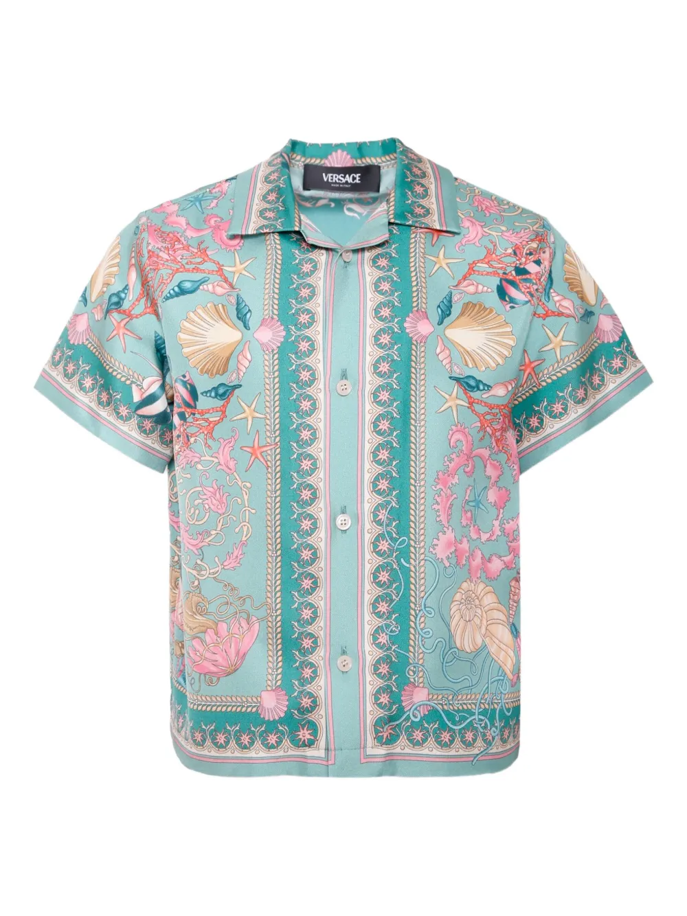 Versace Kids Underwater Barocco shirt met korte mouwen Groen