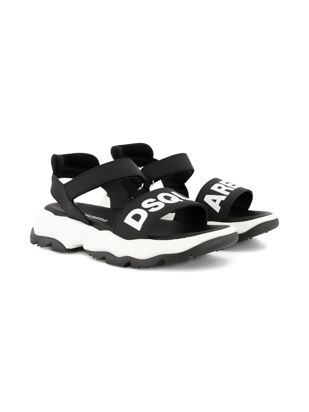 DSQUARED2 KIDS logo-detail platform sandals Black