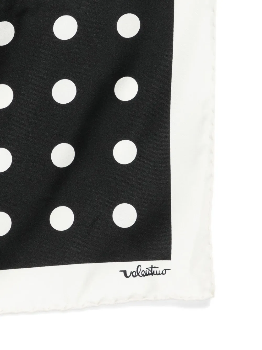 Valentino Polka Dots Silk Scarf In Black