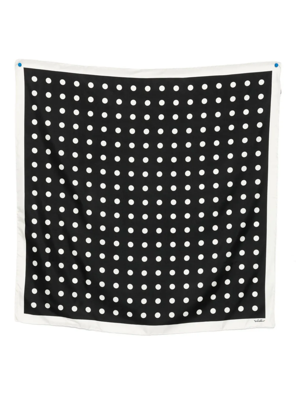 Valentino Garavani polka dots silk scarf | Black | Image 1