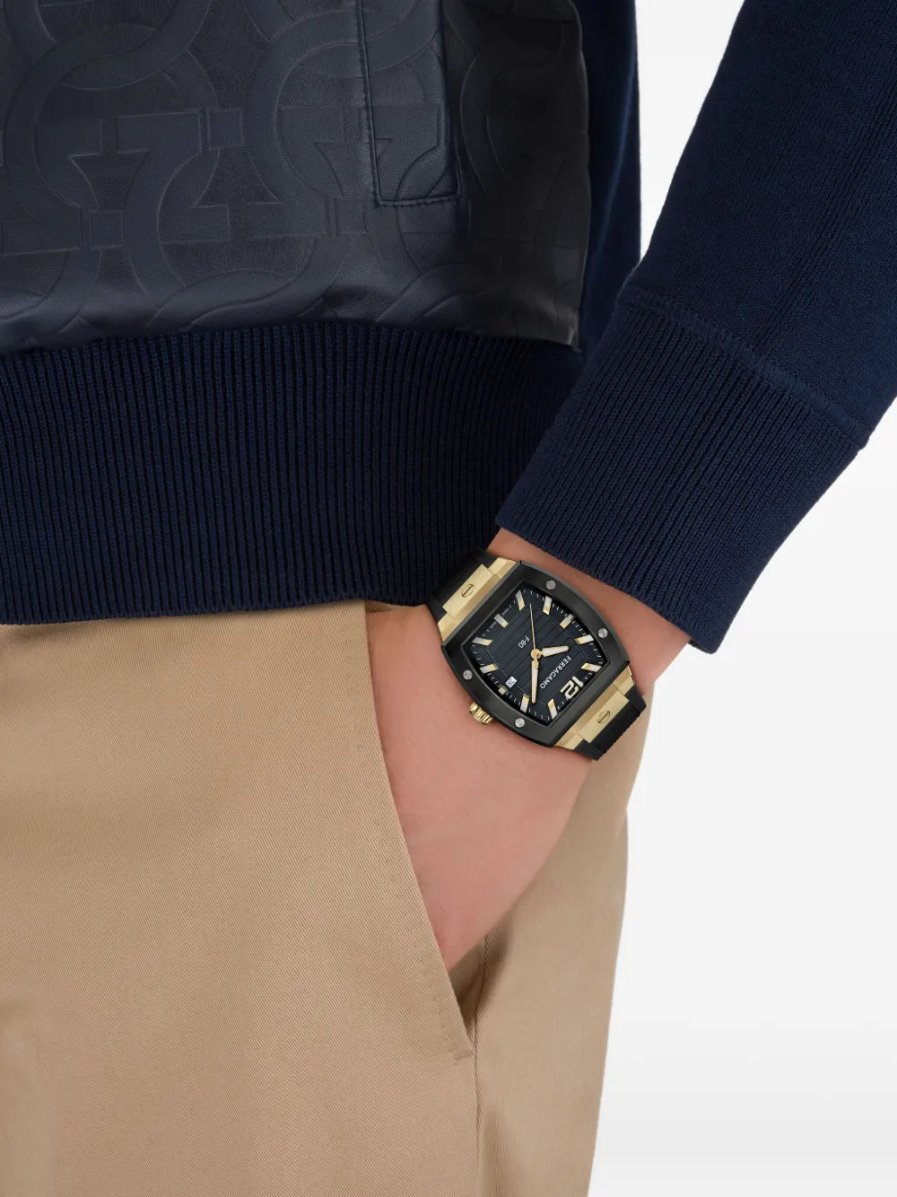 Ferragamo F-80 42mm In Black