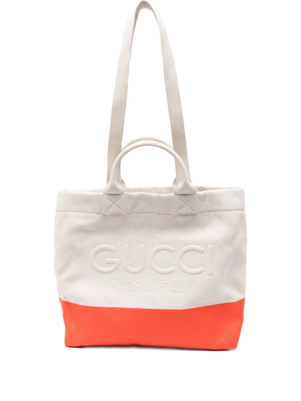 Gucci logo-embossed tote bag Beige