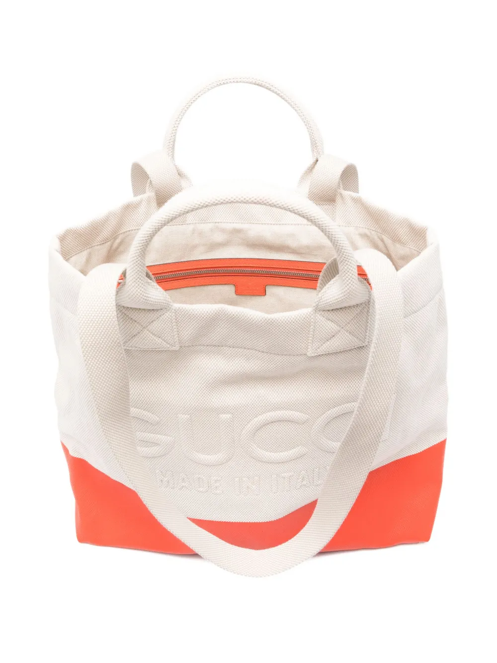 Gucci logo-embossed tote bag Beige