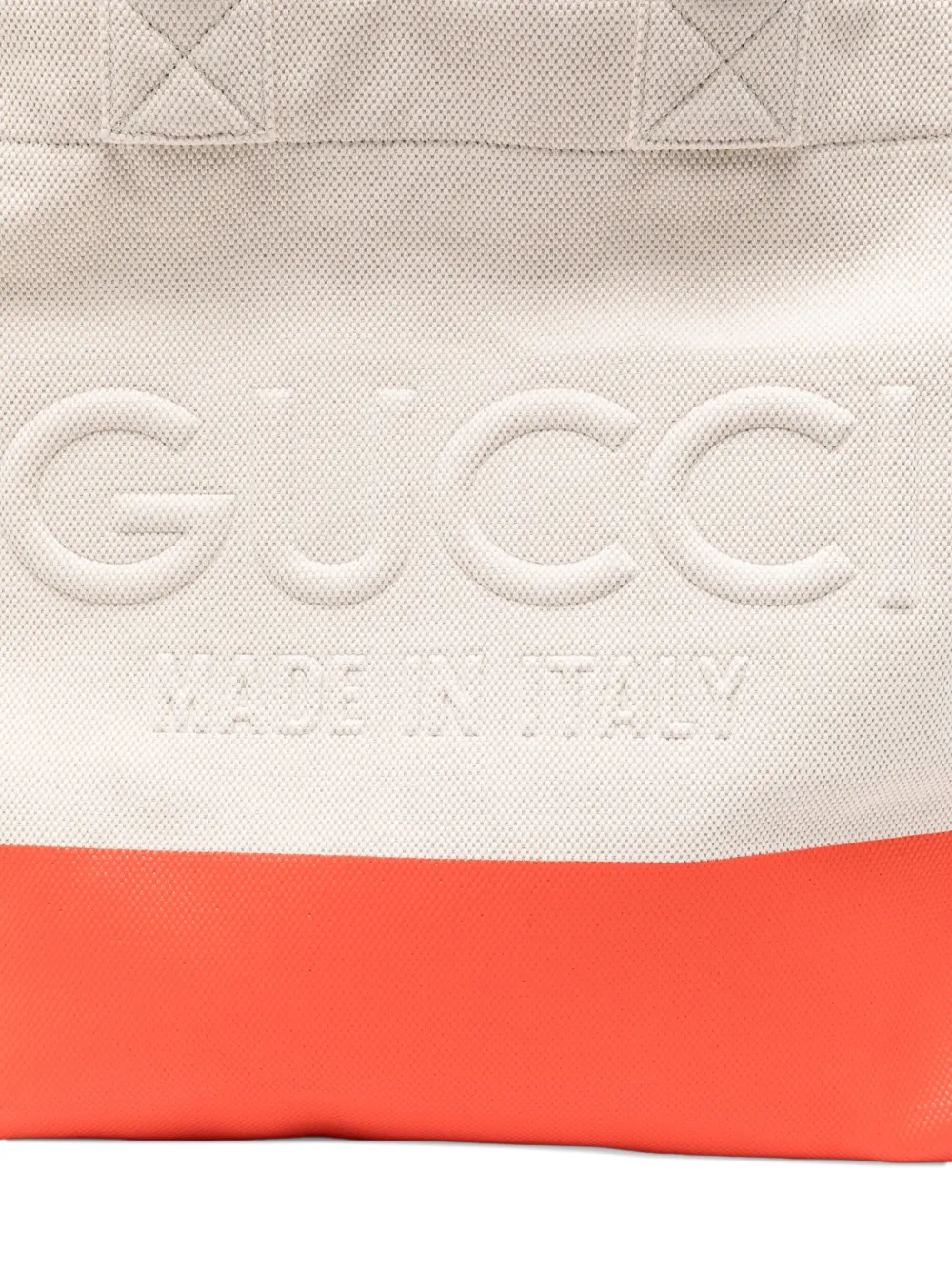 Gucci logo-embossed tote bag Beige