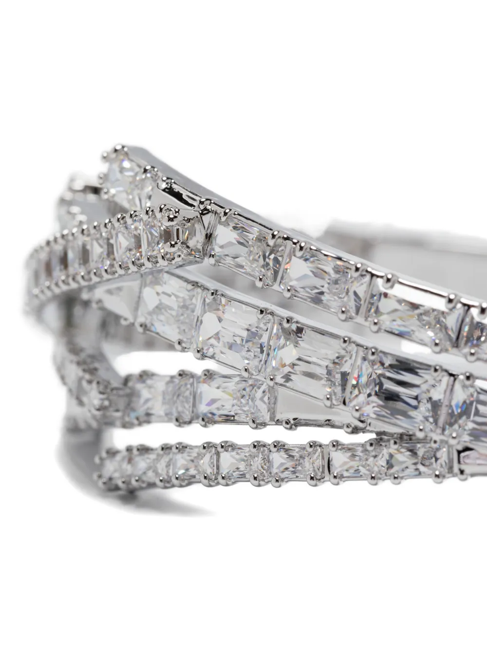 Swarovski Matrix Crystal-embellished Rhodium-plated Bracelet In Metallic