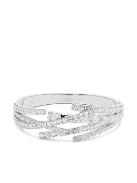 Swarovski Matrix crystal-embellished rhodium-plated bracelet