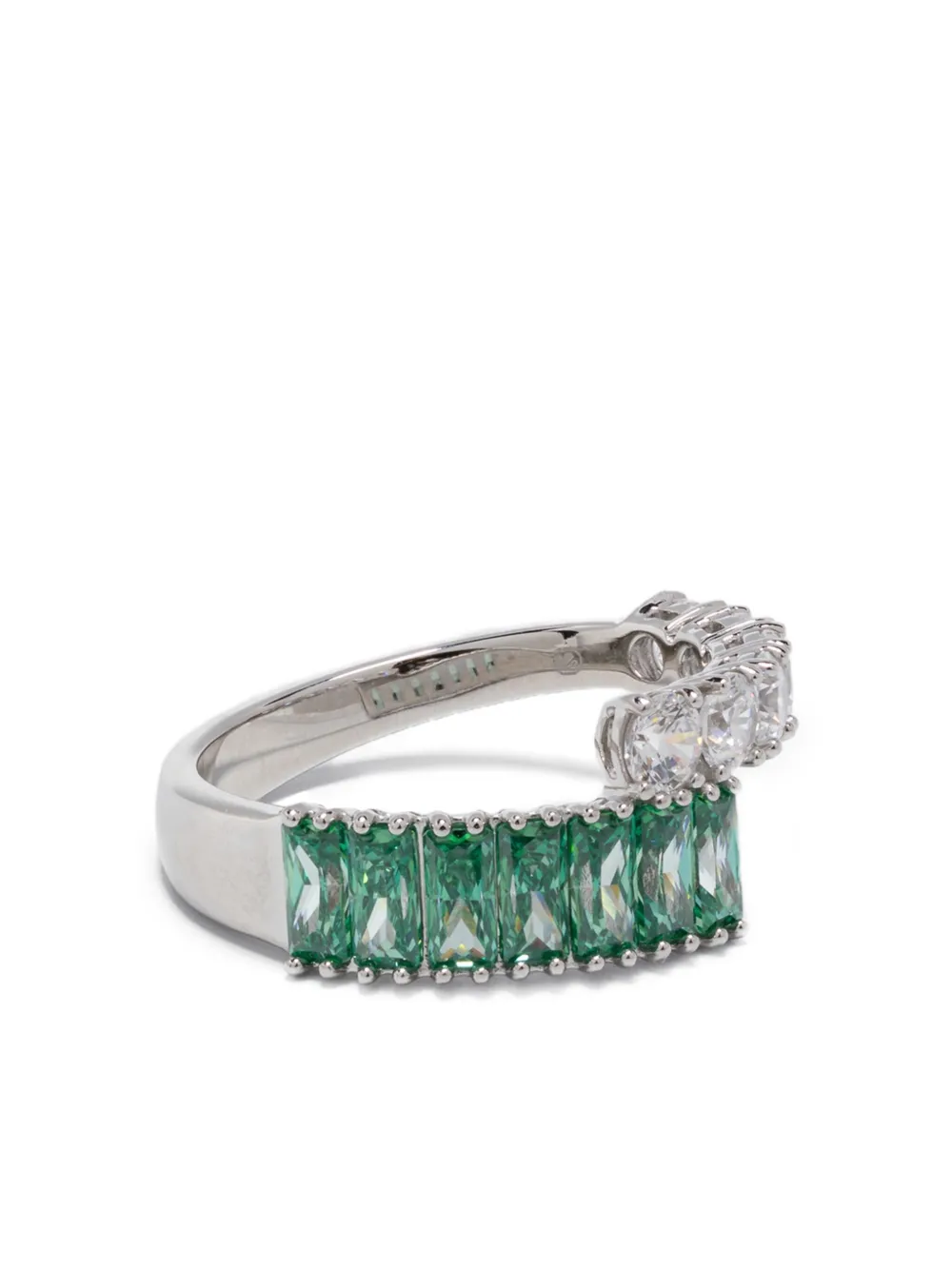 Matrix emerald-zirconia ring