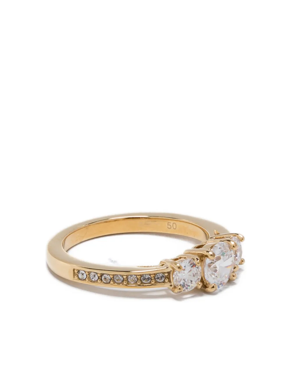 Swarovski Stilla Attract Round-cut Crystal Ring In Gold
