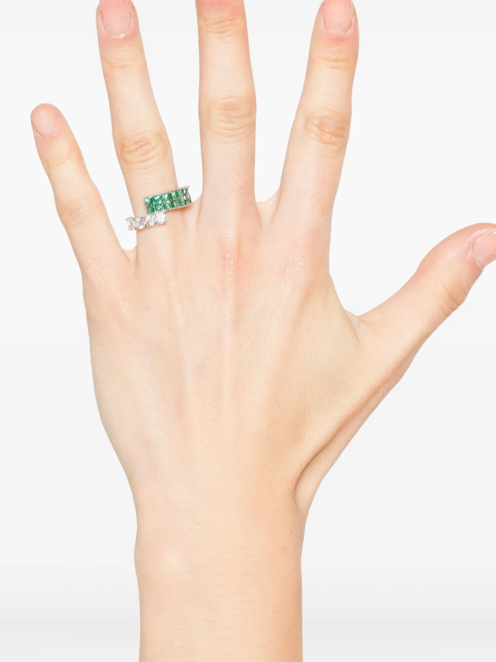 Swarovski Matrix Mixed-cut Crystal Ring In Metallic