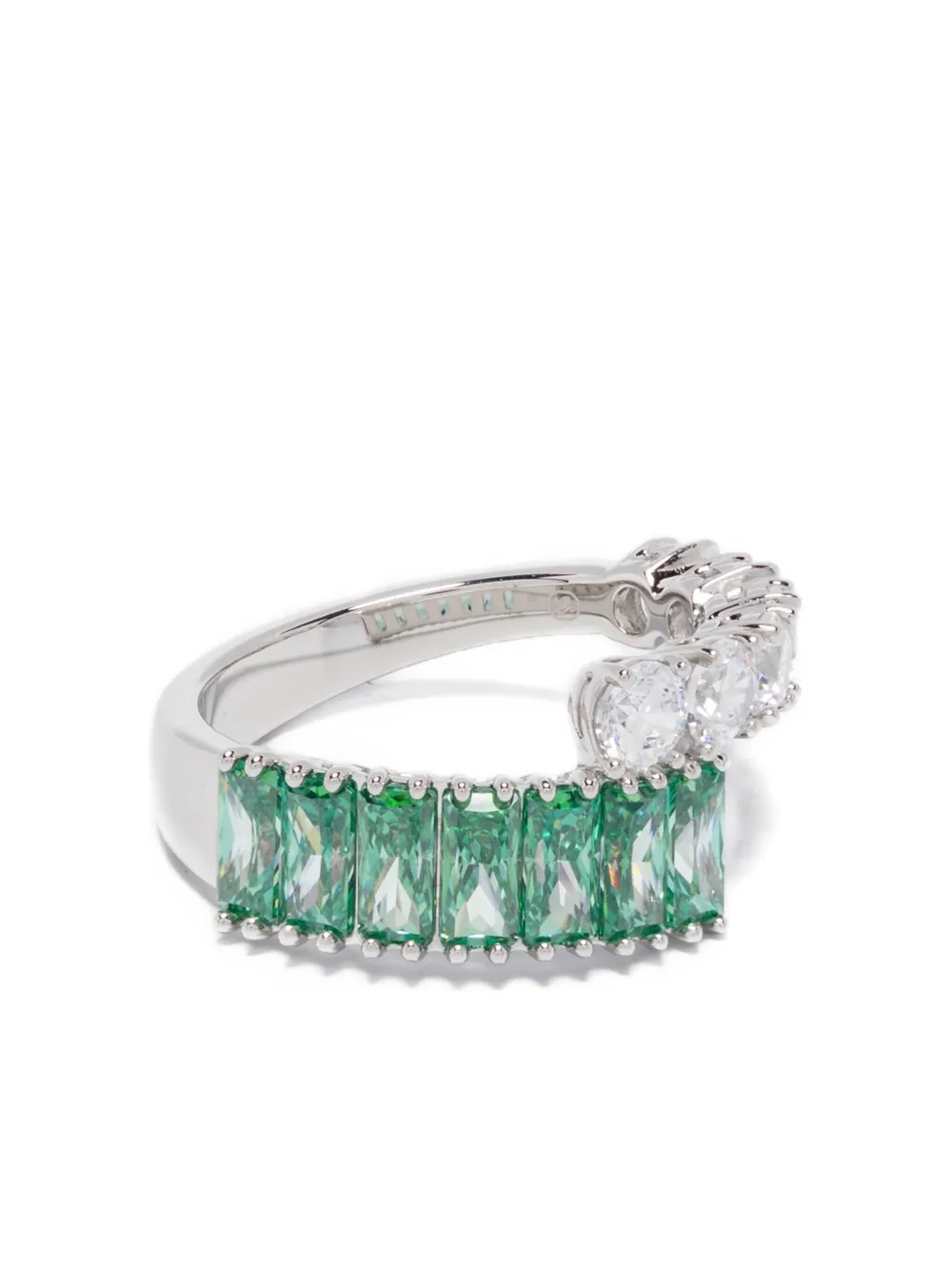 Matrix mixed-cut crystal ring