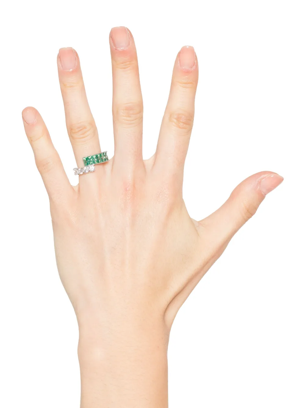Swarovski Matrix mixed-cut crystal ring - Groen