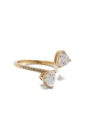 Swarovski crystal-embellished heart ring - Gold