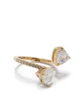 Swarovski crystal-embellishment ring - Gold