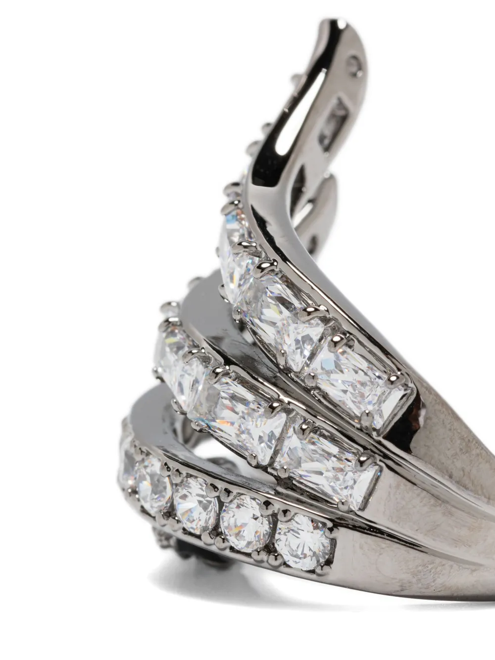 Swarovski Triple-band Crystal Ring In Metallic