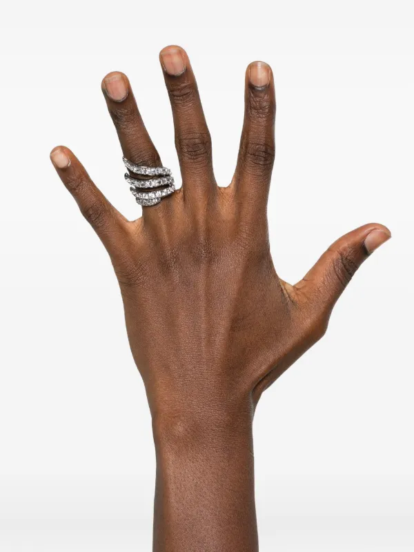 Swarovski triple-band Crystal Ring Silver FARFETCH PH