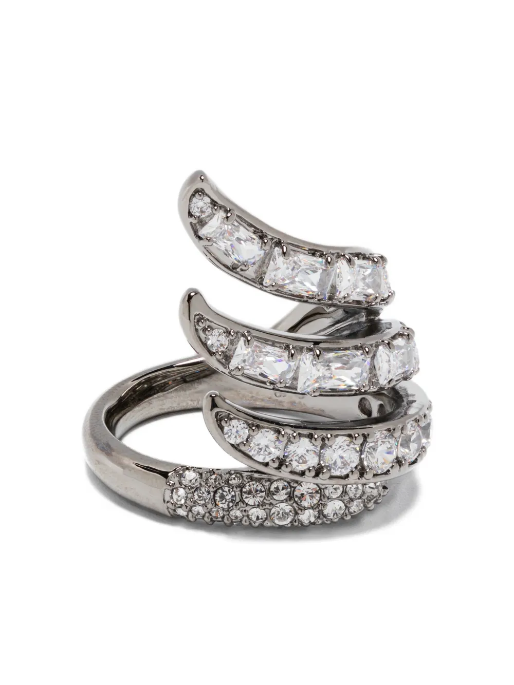 Swarovski Triple-band Crystal Ring In Silver