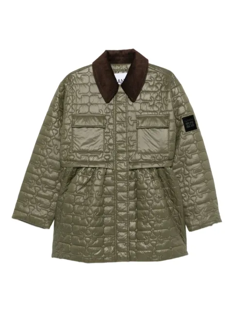 GANNI corduroy collar quilted jacket