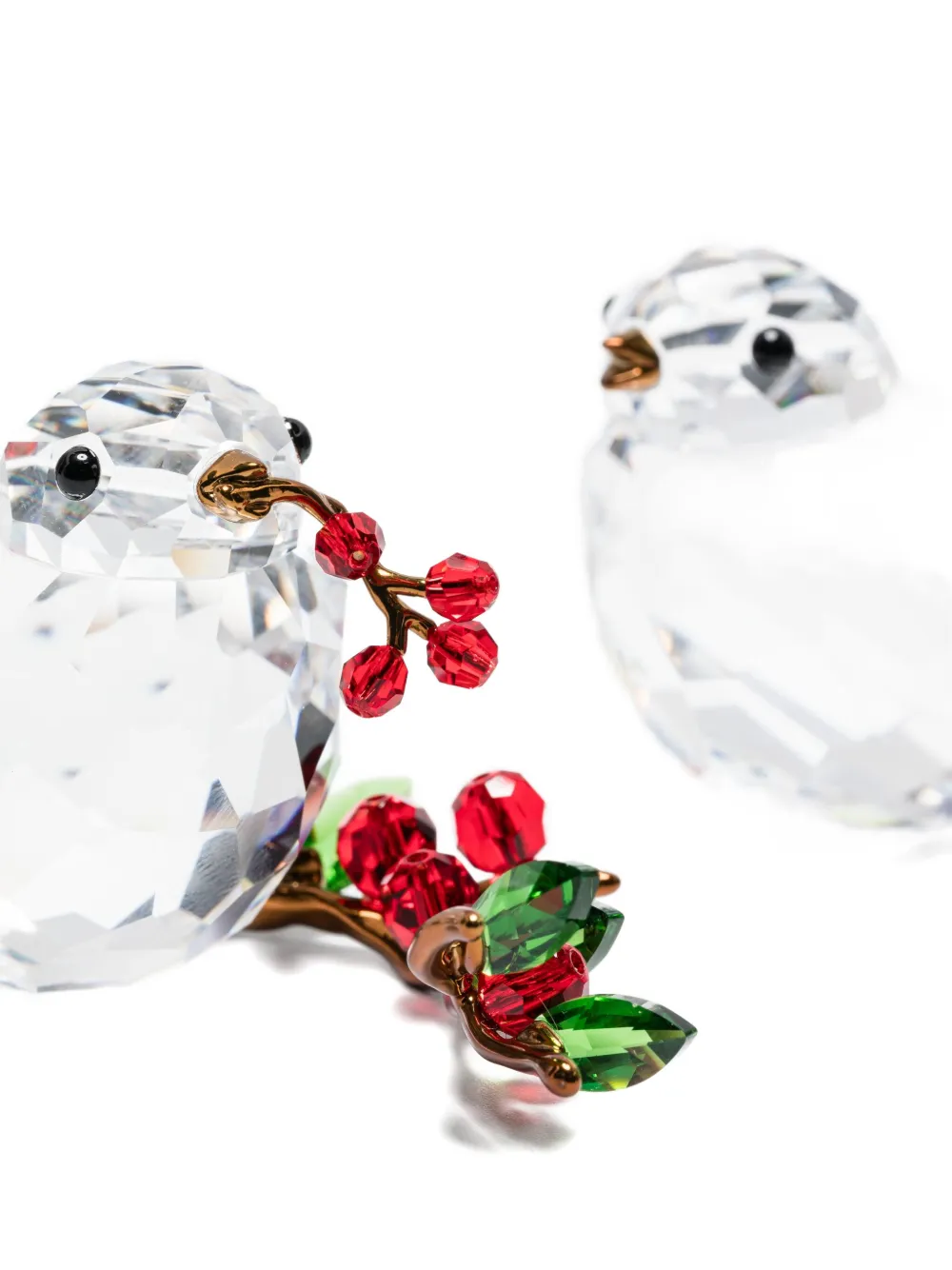 Swarovski Idyllia Bird Couple And Berries Figurine In Transparent