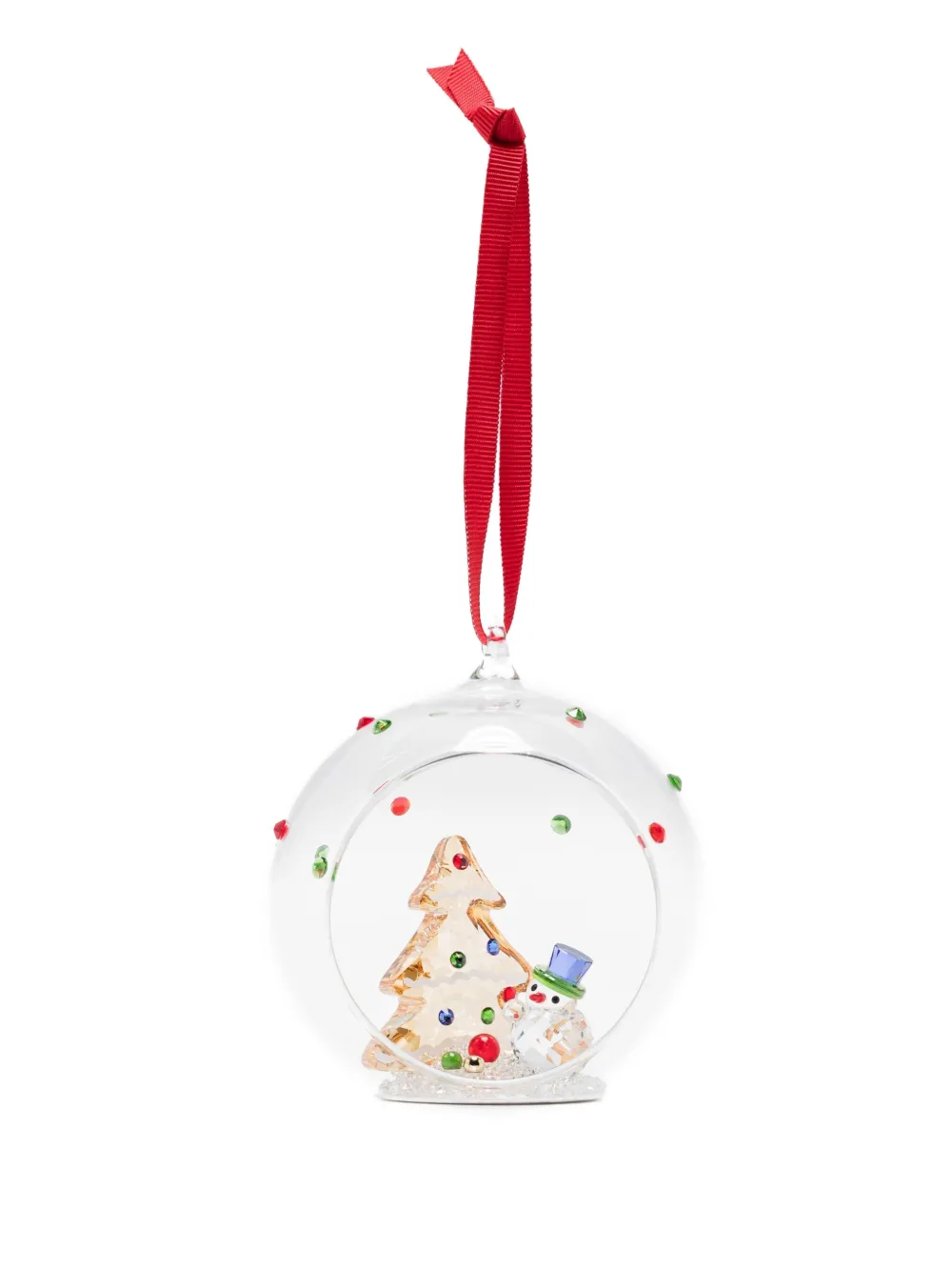 Swarovski Holiday Cheers Crystal-tree Snowman Ball Ornament (7cm X 7cm) In Neutral
