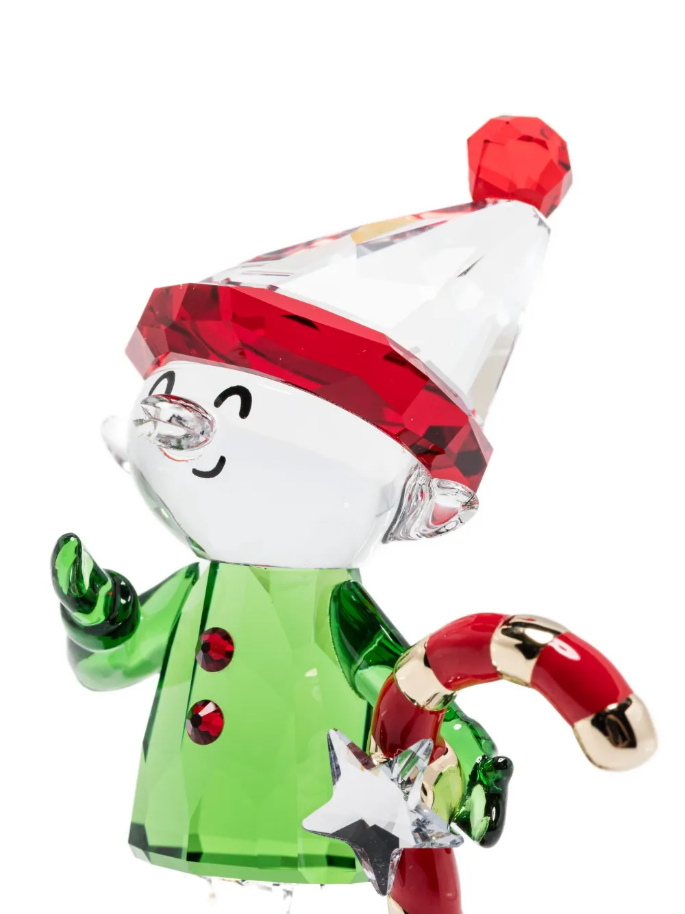 Swarovski Holiday Cheers Dulcis Elf And Candy Cane Ornament In Green