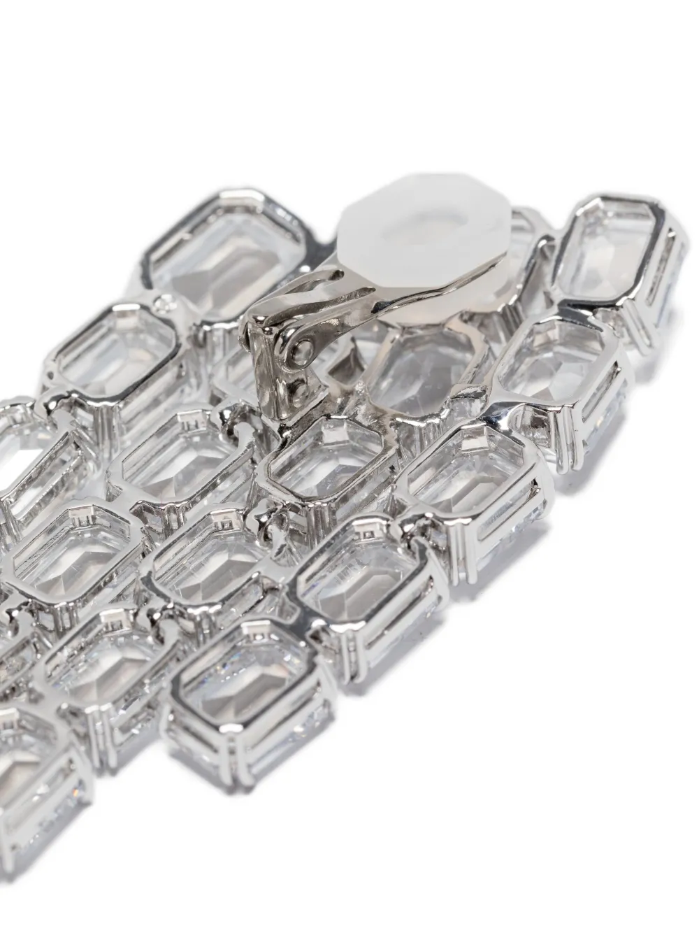 Swarovski Millenia Rhodium Plated Crystal Chandelier Clip Earrings In Metallic