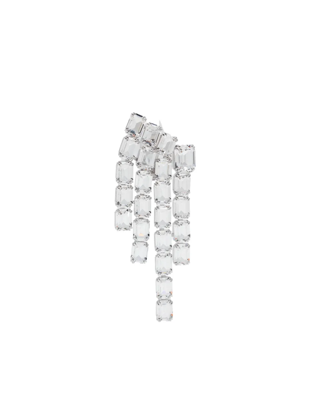 Swarovski Millenia Rhodium Plated Crystal Chandelier Clip Earrings In Metallic