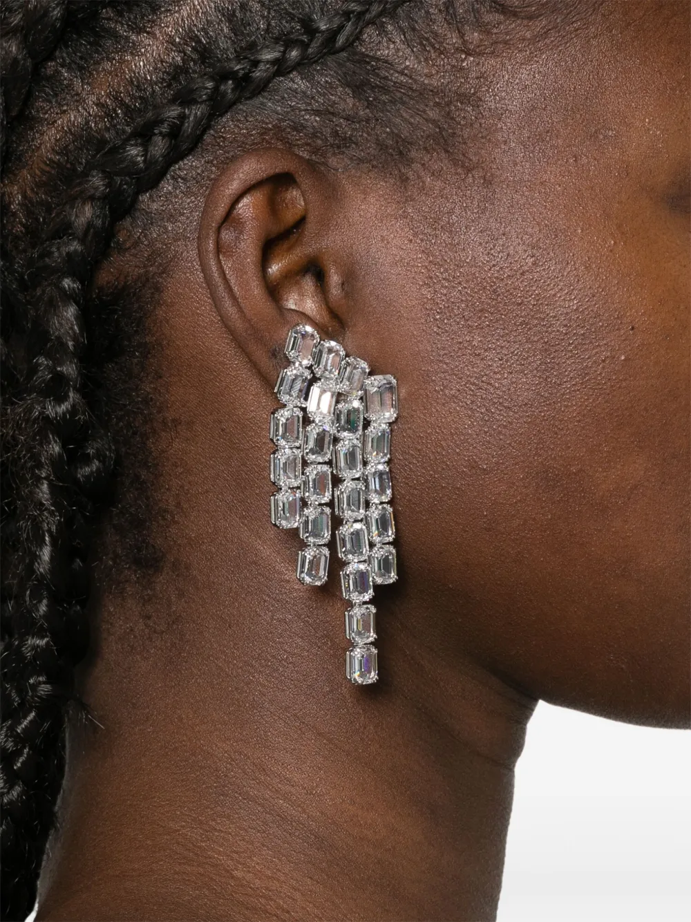 Swarovski Millenia octagon-cut chandelier earrings - Wit