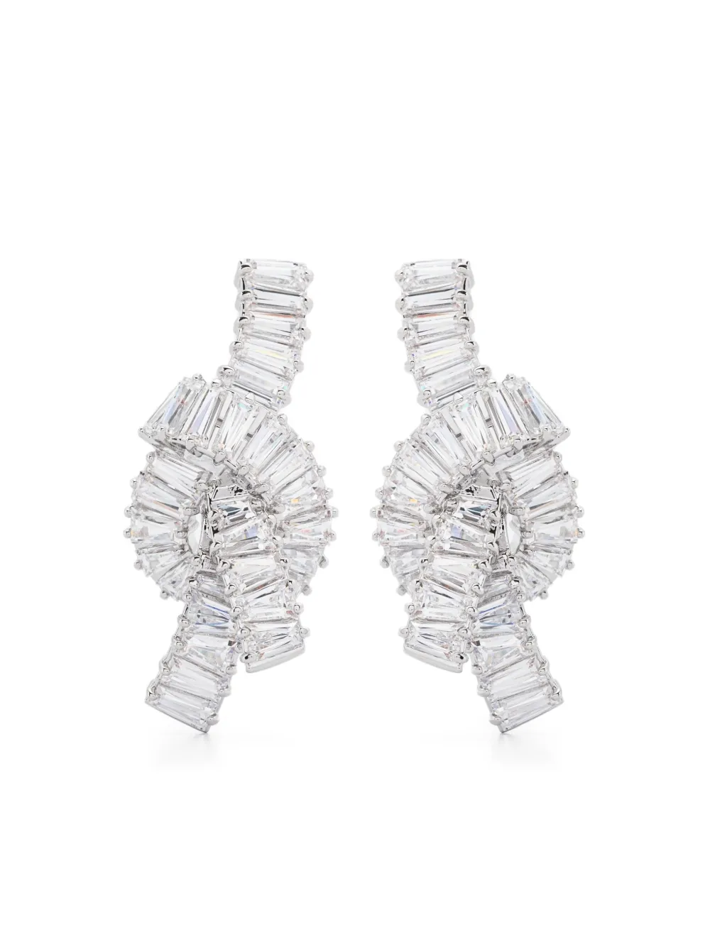 Swarovski Matrix ピアス - シルバートーン Swarovski Matrix ピアス - シルバートーン