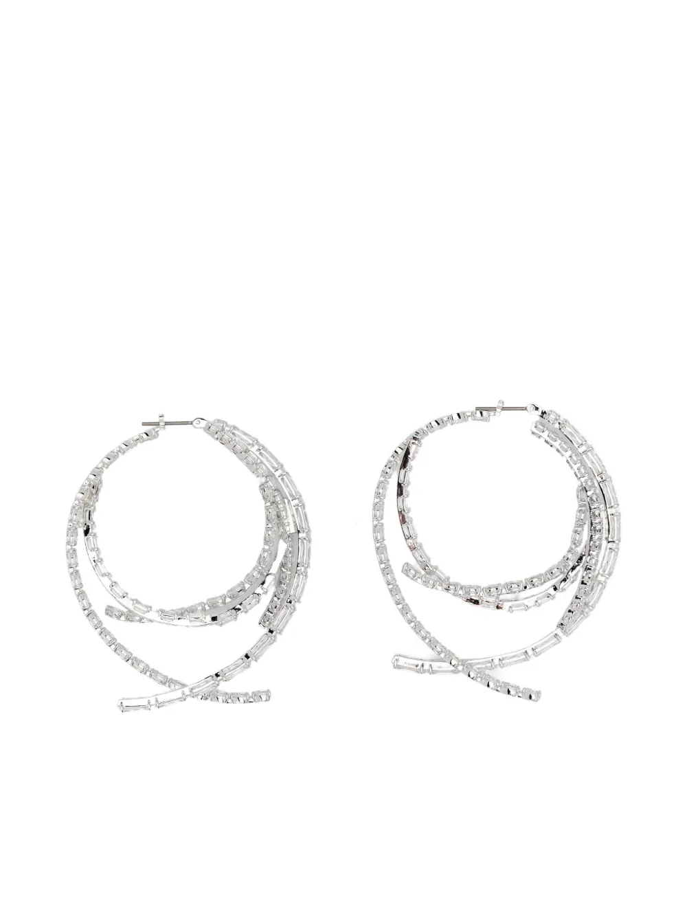 Swarovski Matrix フープピアス - シルバートーン Swarovski Matrix フープピアス - シルバートーン